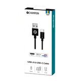 Champion USB-A till USB-C Kabel 2m - Svart