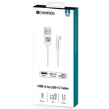 Champion USB-A till USB-C Kabel 2m - Vit