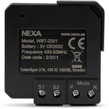 Nexa Wbt-2201 Inbyggnadsändare Batteri På/Av/Dimmer 2 Kanaler