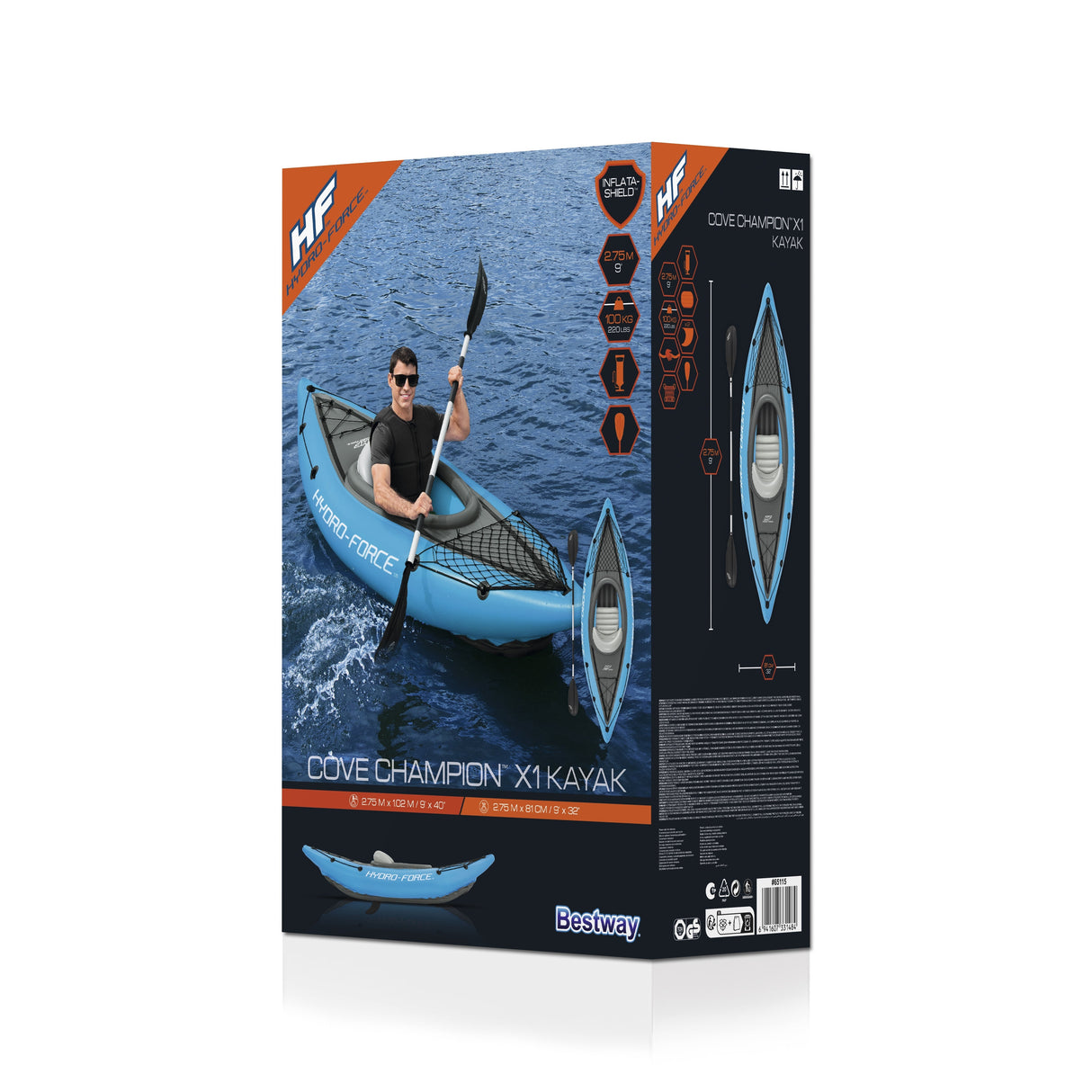 Bestway Kajak Cove Champion X1 Uppblåsbar Kajak 275 x 81 cm