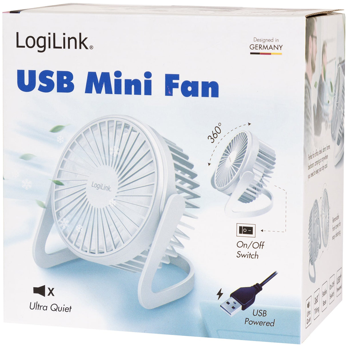 Logilink Usb-Fläkt Ø12,7 Cm Vit