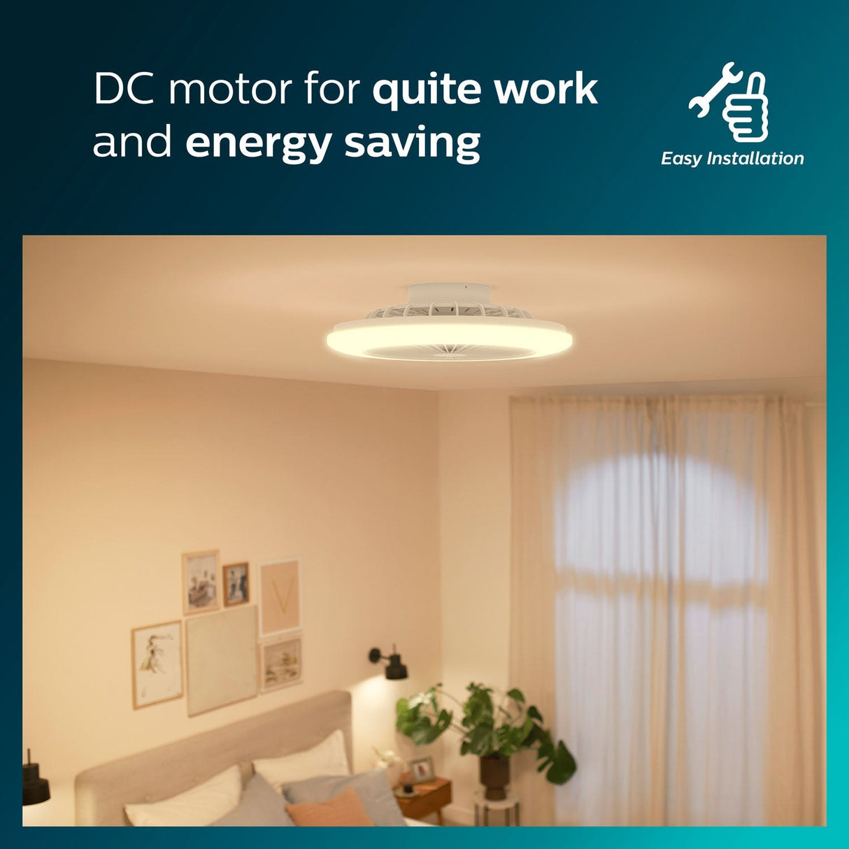 Philips Amigo Takfläkt med LED-belysning Varm-/kallvitt 6000 lm