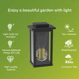 Philips Mirth Väggarmatur (E27-Sockel) Ip44 Aluminium/Glas Svart