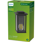 Philips Mirth Väggarmatur (E27-Sockel) Ip44 Aluminium/Glas Svart