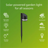 Philips Fyve Trädgårdslampa Vinklad Solcell Ultra Efficient Led 200Lm Svart