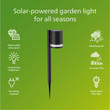 Philips Fyce Trädgårdslampa Rak Solcell Ultra Efficient Led 200Lm Svart