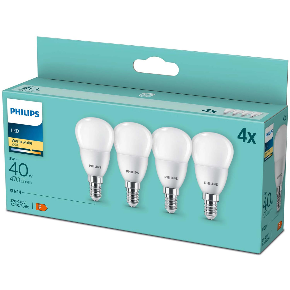 Philips 4-Pack Led E14 Klot P45 5W (40W) Frost 470Lm