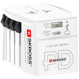 SKROSS Världsreseadapter MUV USB AC65PD – USB-A + USB-C PD 65W Ojordad