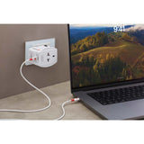 SKROSS Världsreseadapter MUV USB AC65PD USB-A+USB-C PD 65W Ojordad