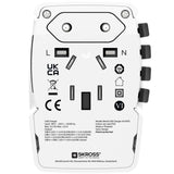 SKROSS Världsreseadapter PRO Light USB AC45PD World PD 45W Jordad