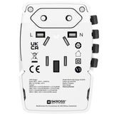 SKROSS Världsreseladdare AC45PD USB-A+USB-C PD 45W Ojordad