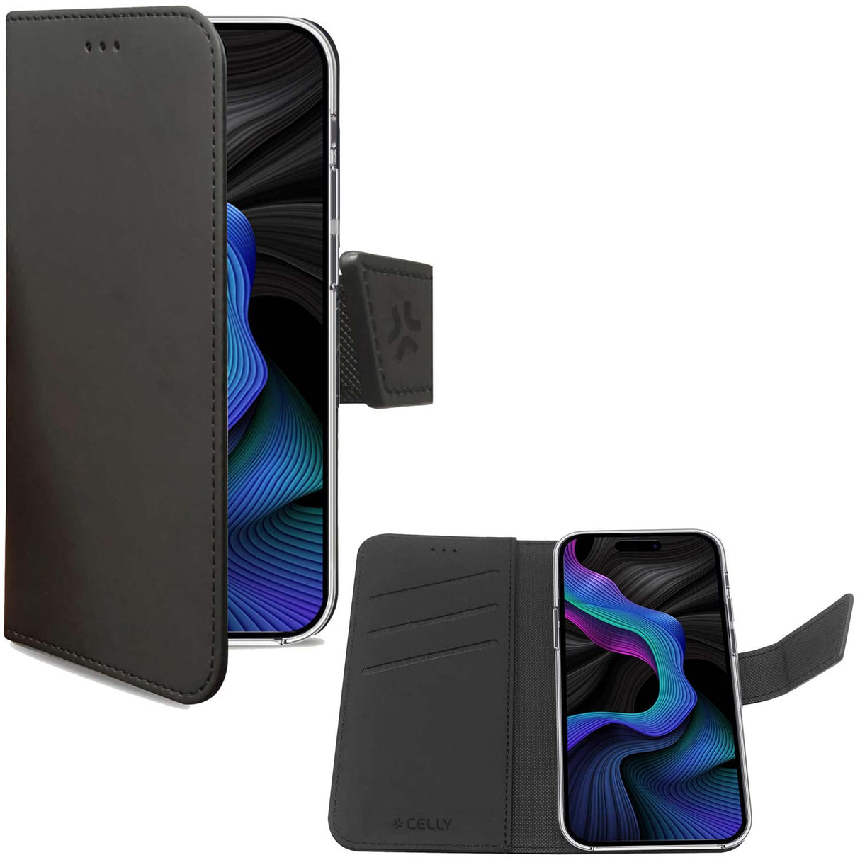 Celly Wally Wallet Case Galaxy S23 FE Svart
