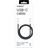 Celly USB-C - USB-C-kabel 60W 1,5 m Svart