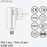 Llitt Allan Steplight kit 4-pack inkl strömadapter 12V 3000K 5lm IP67