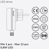 Llitt Allan Decklight kit 4-pack inkl strömadapter 12V 3000K 10lm IP67