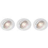 Llitt Sara 230V Dimbar Downlight Spotlight 3000K 400Lm Ip44 3-Pack Vit