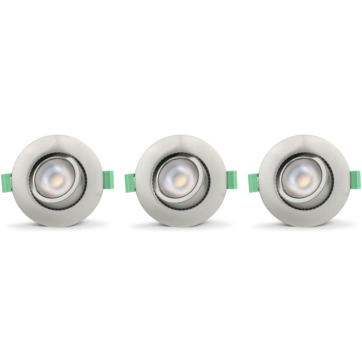 Llitt Ellen Infälld downlight Dim-to-Warm 520lm IP65 3-pack Borstad stål