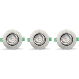 Llitt Ellen Infälld downlight Dim-to-Warm 520lm IP65 3-pack Borstad stål
