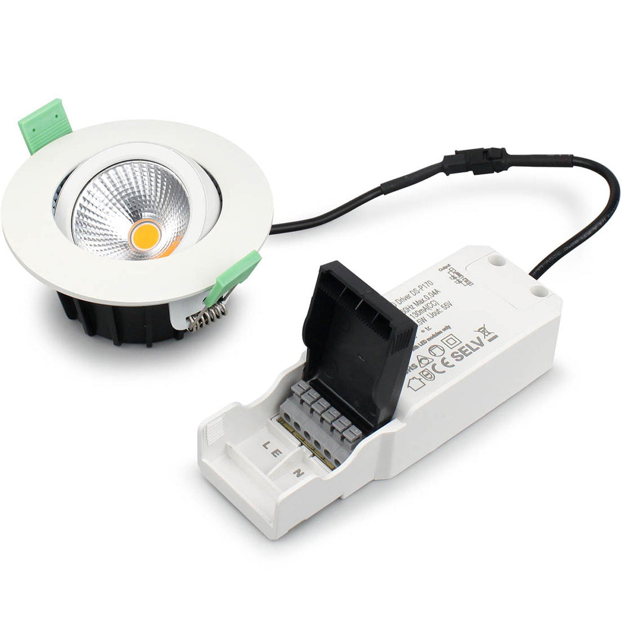 Llitt Lisa Dimbar Infälld Downlight 3000K 600Lm Ip65 1-Pack Vit