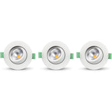 Llitt Lisa Dimbar Infälld Downlight 3000K 600Lm Ip65 3-Pack Vit