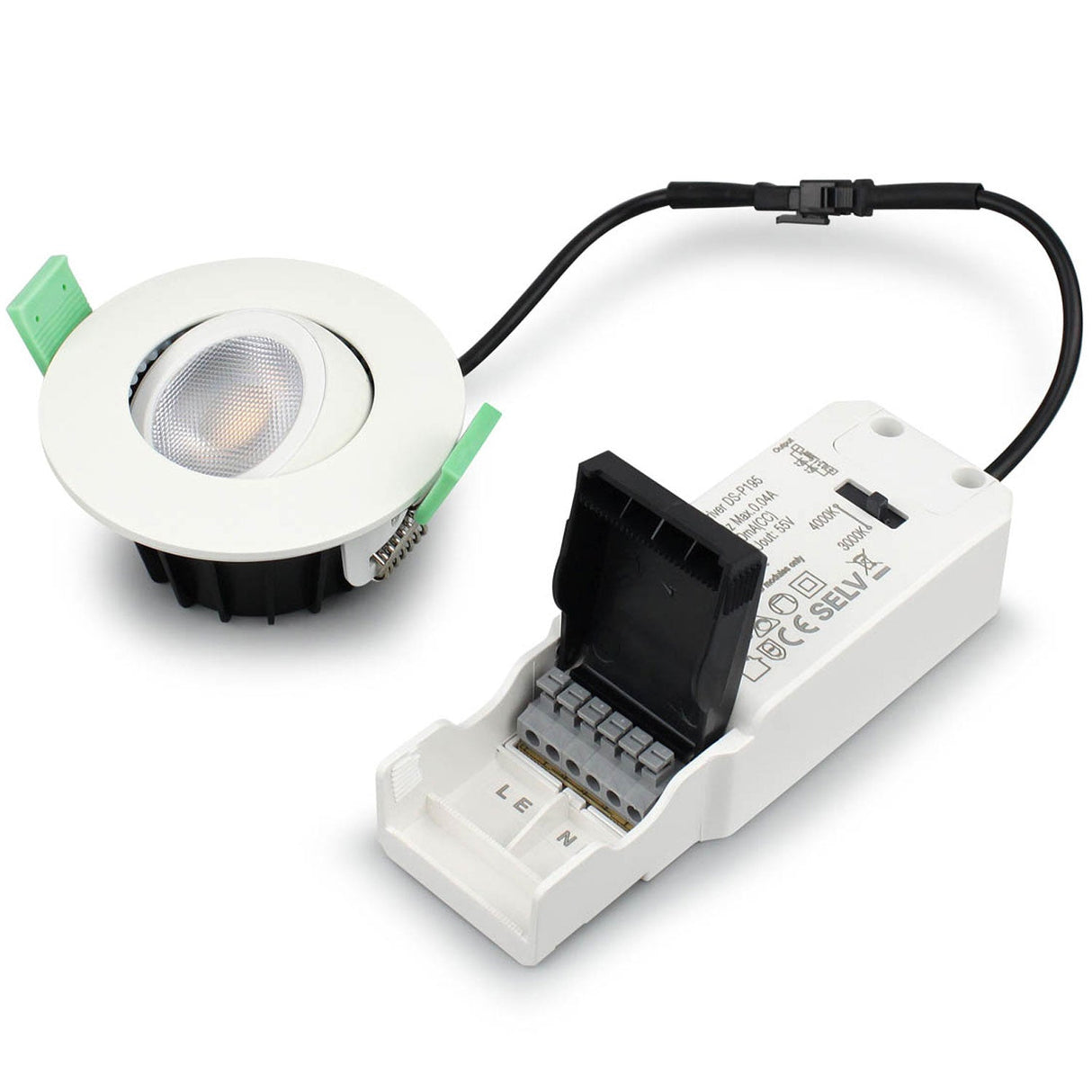Llitt Sanna Dimbar Infälld Downlight 3000K/4000K 520Lm Ip65 1-Pack Vit