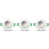 Llitt Sanna Dimbar Infälld Downlight 3000K/4000K 520Lm Ip65 3-Pack Vit