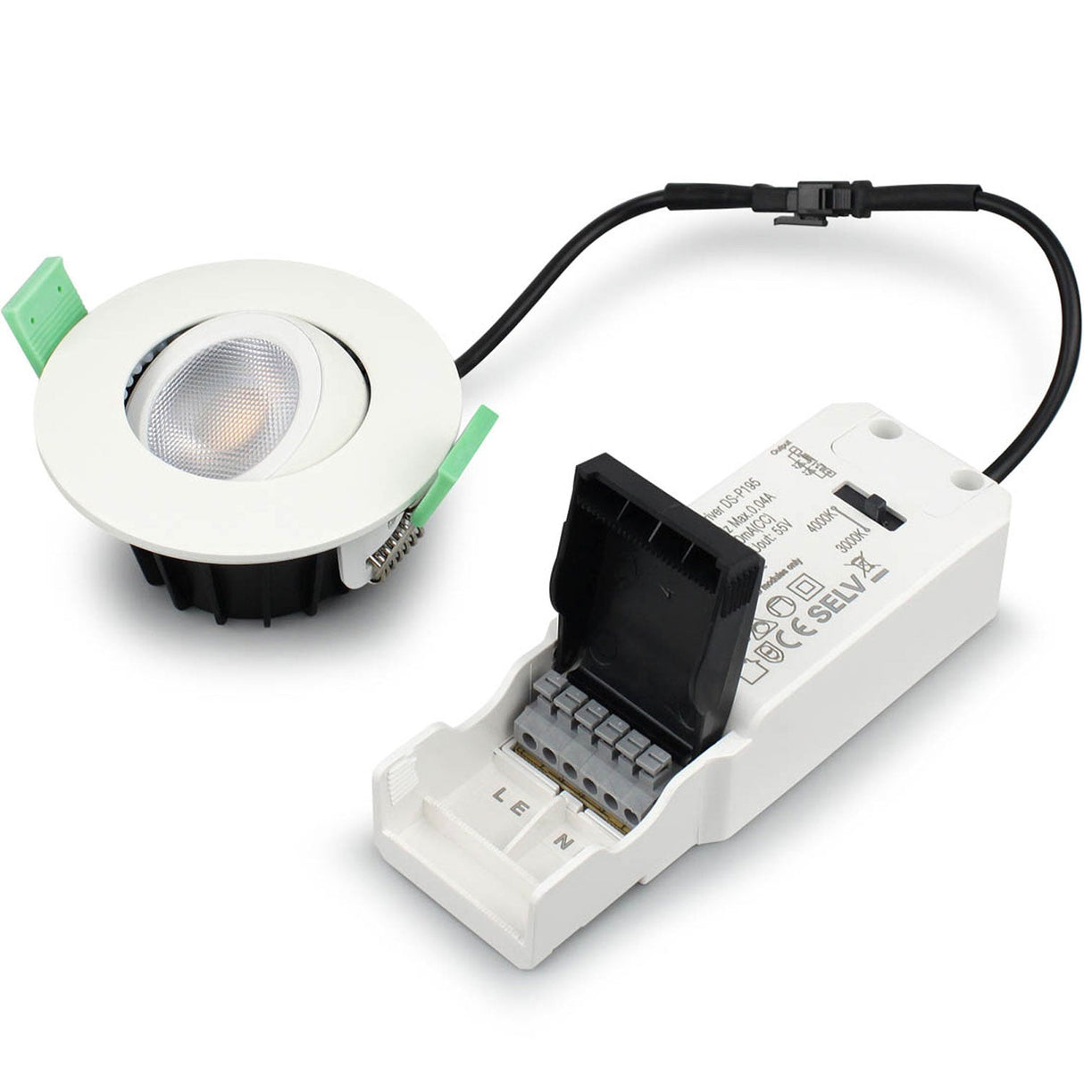 Llitt Sanna Dimbar Infälld Downlight 3000K/4000K 520Lm Ip65 3-Pack Vit