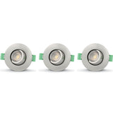 Llitt Sanna Dimbar Infälld Downlight 3000K/4000K 520Lm Ip65 3-Pack Borstad Stål