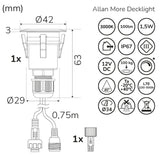 Llitt Allan More Decklight 1-Pack 12V 3000K 100Lm Ip67