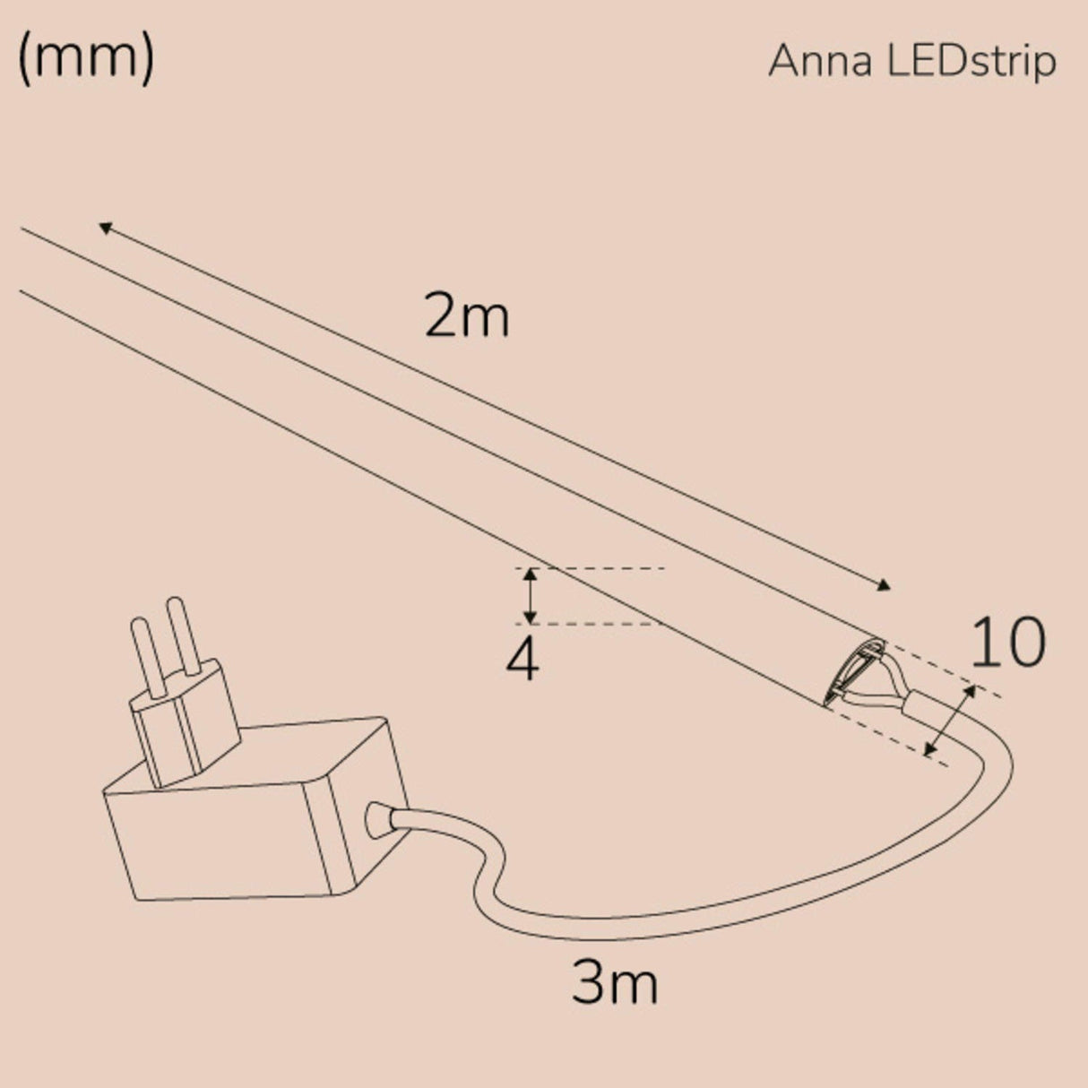 Llitt Anna Ledstrip Kit Cob-Led Milky Ip65 2M 3000K