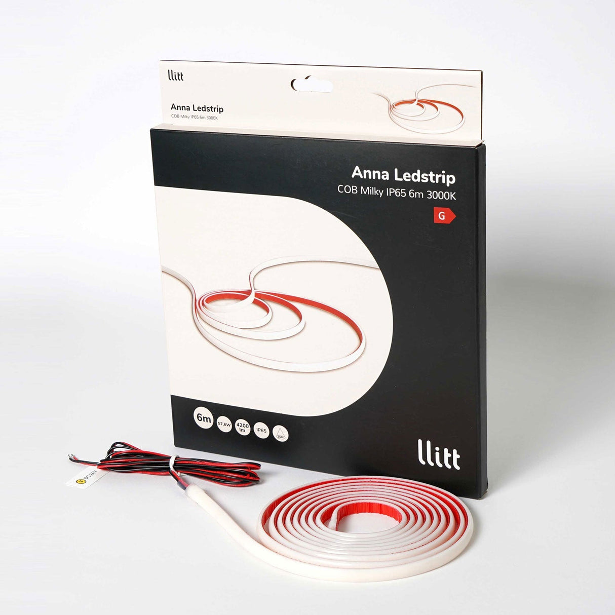 Llitt Anna Ledstrip Cob-Led Milky Utan Trafo Ip65 6M 3000K