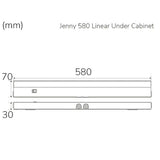 Llitt Jenny 580 Köksbänksbelysning Dimbar 3000K 1000Lm 580Cm