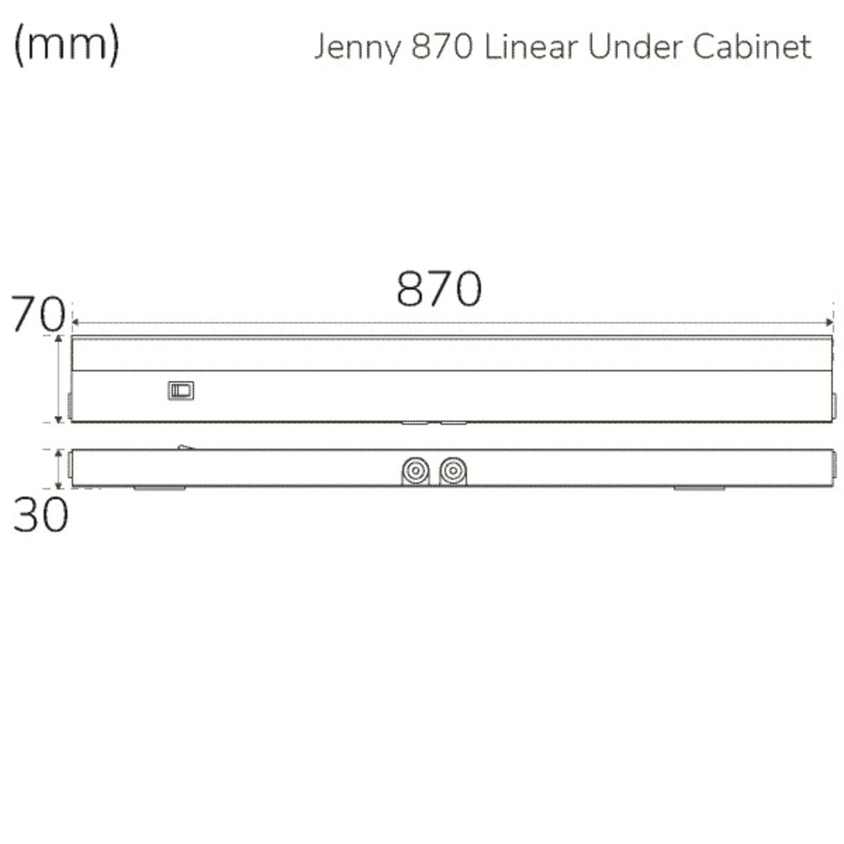 Llitt Jenny 870 Köksbänksbelysning Dimbar 3000K 1000Lm 870Cm