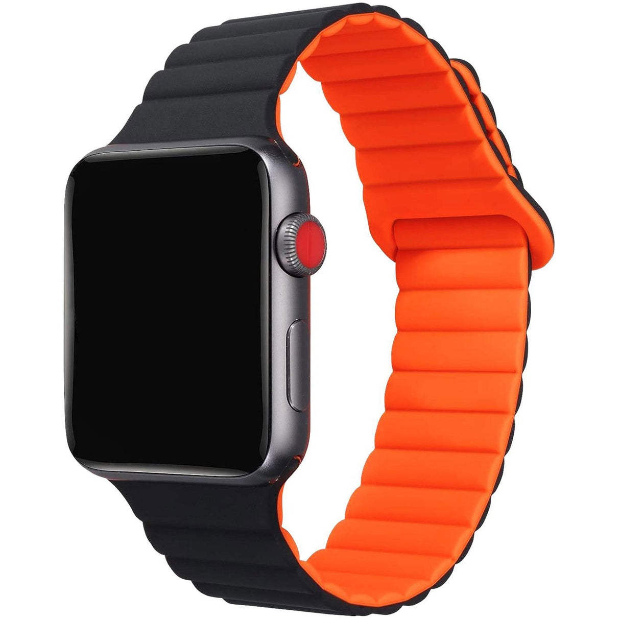 Celly Armband Till Apple Watch 42/44/45Mm Magnetiskt Svart/Orange
