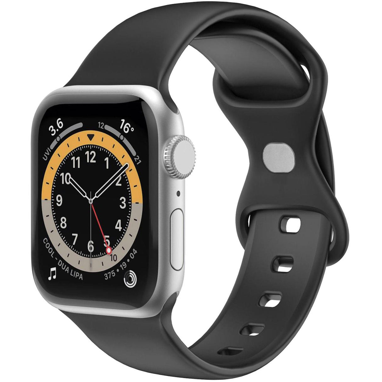 Celly Armband Till Apple Watch 42/44/45Mm Silikon Svart