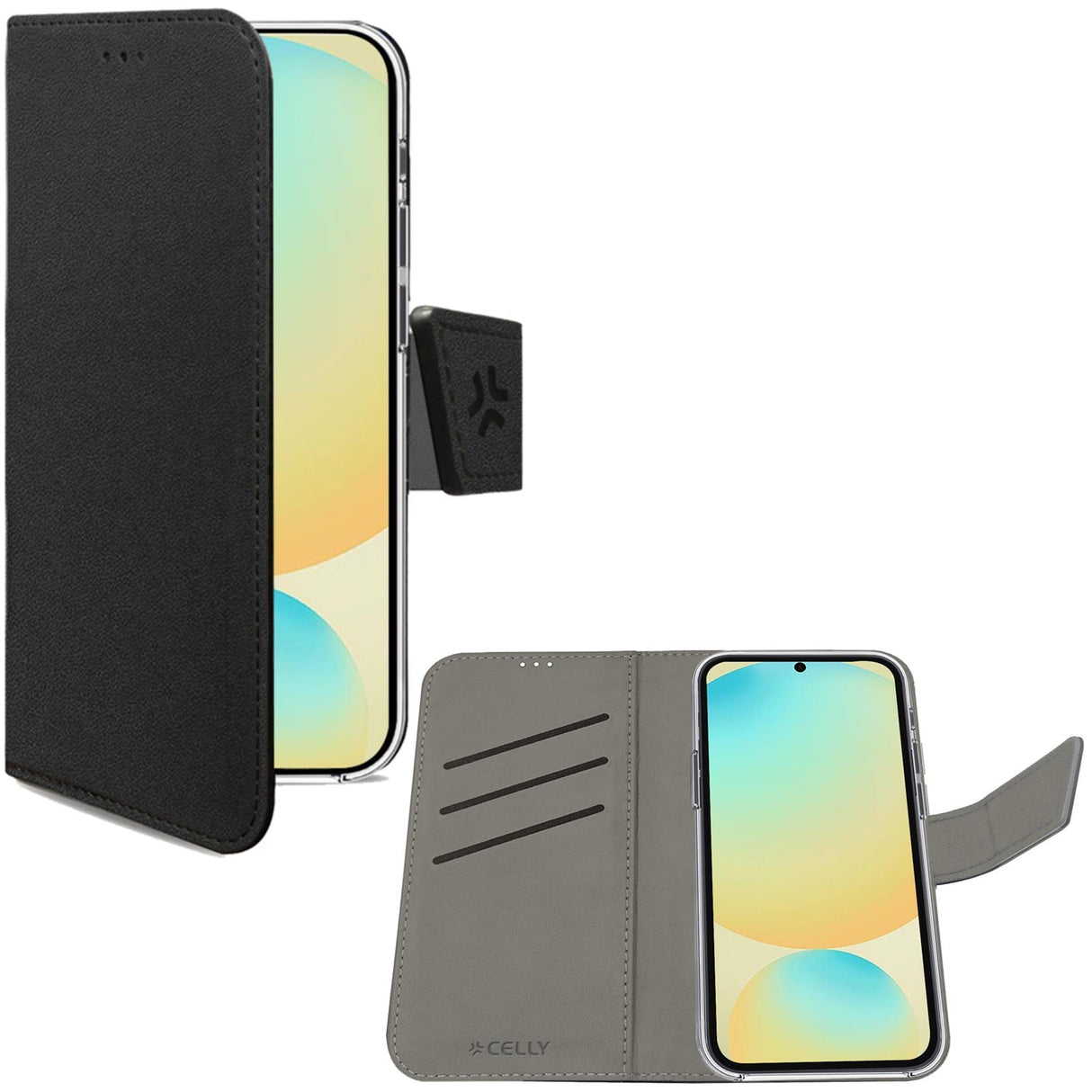 Celly Wally Wallet Case Galaxy S24 FE Svart
