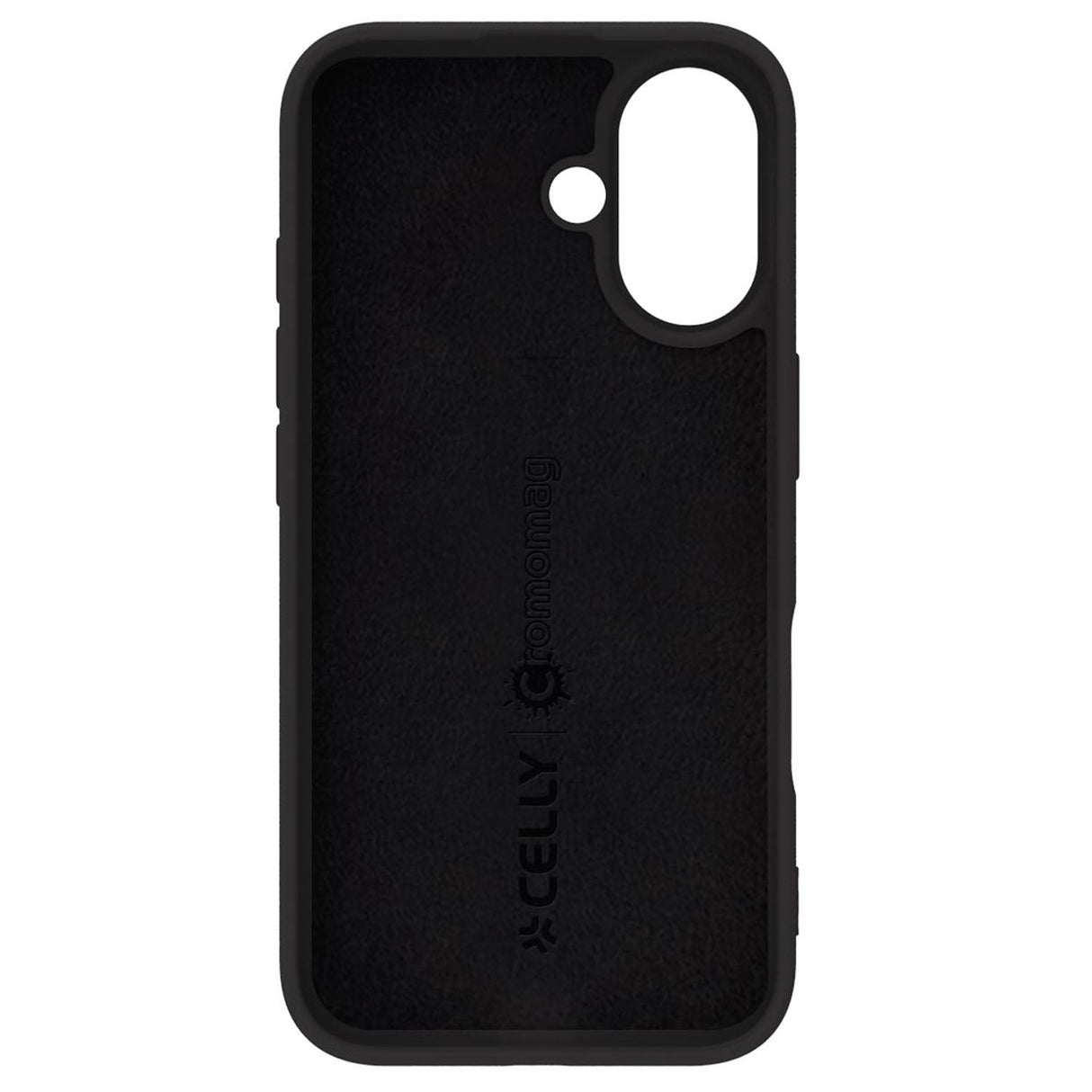 Celly Cromomag Soft rubber case MagSafe-kompatibelt iPhone 16 Svart