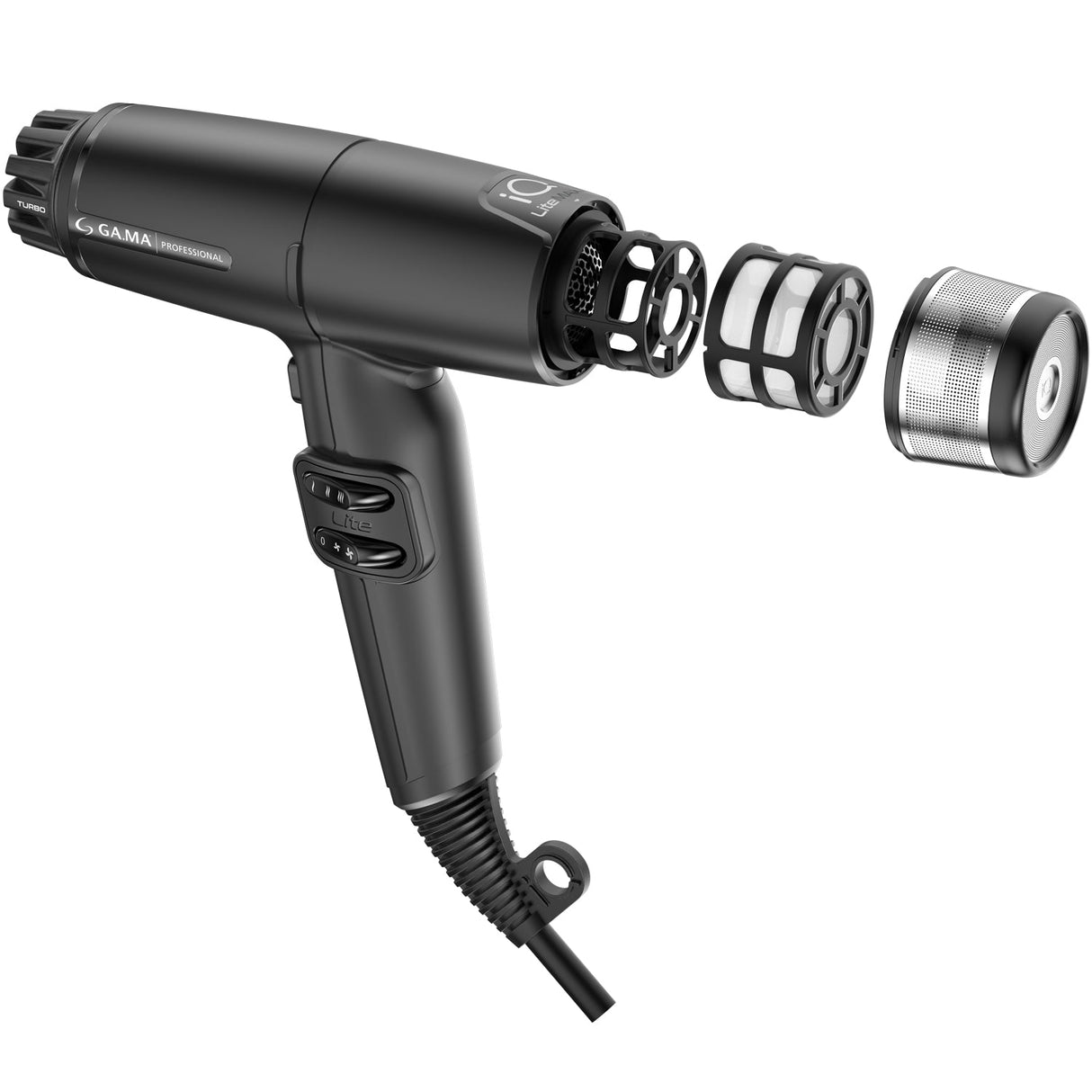 Ga.Ma Hårfön IQ Lite Black 110. 000rpm 294gr