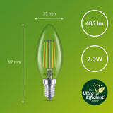 Philips Led E14 Kron B35 2,3W (40W) Klar 485Lm 2700K Energiklass A