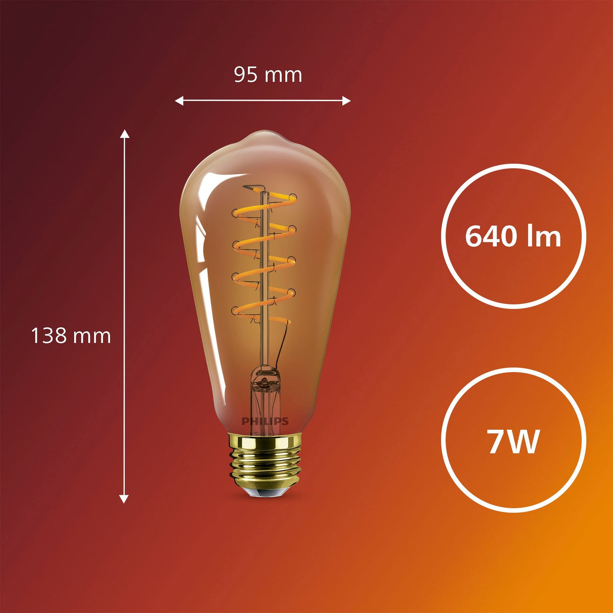 Philips LED SceneSwitch E27 ST64 7–3,8–1 W (50 W) Deco Spiral