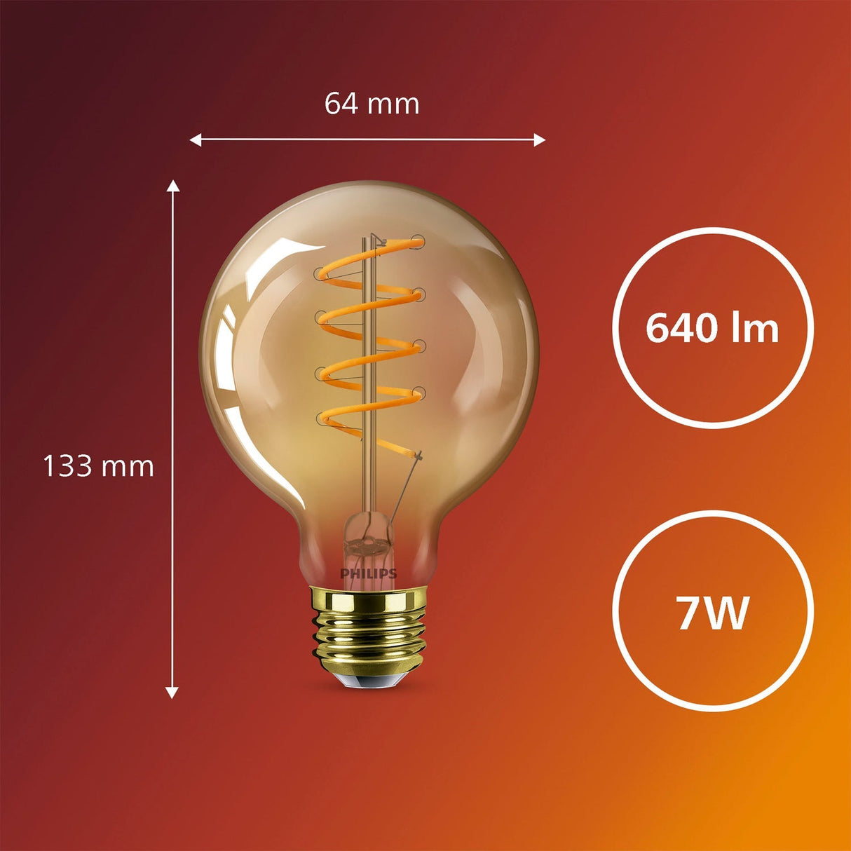 Philips LED SceneSwitch E27 G95 7–3,8–1 W (50 W) Deco Spiral
