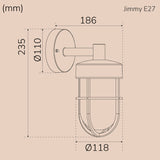 Llitt Jimmy Väggarmatur E27-Sockel Ip44 Corten