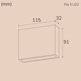 Llitt Per II Väggarmatur LED IP54 3000K 6W 430lm Antracit