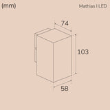 Llitt Mathias I Väggarmatur Led Ip65 3000K 3W 290Lm Corten