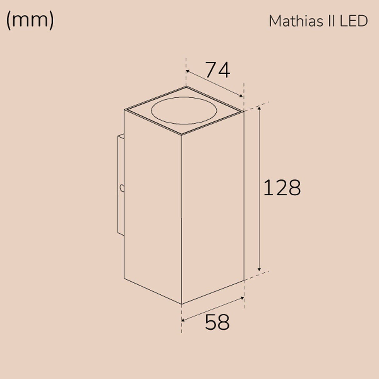 Llitt Mathias II Väggarmatur LED IP65 3000K 6W 520lm Antracit