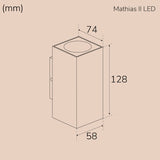 Llitt Mathias II Väggarmatur LED IP65 3000K 6W 520lm Antracit