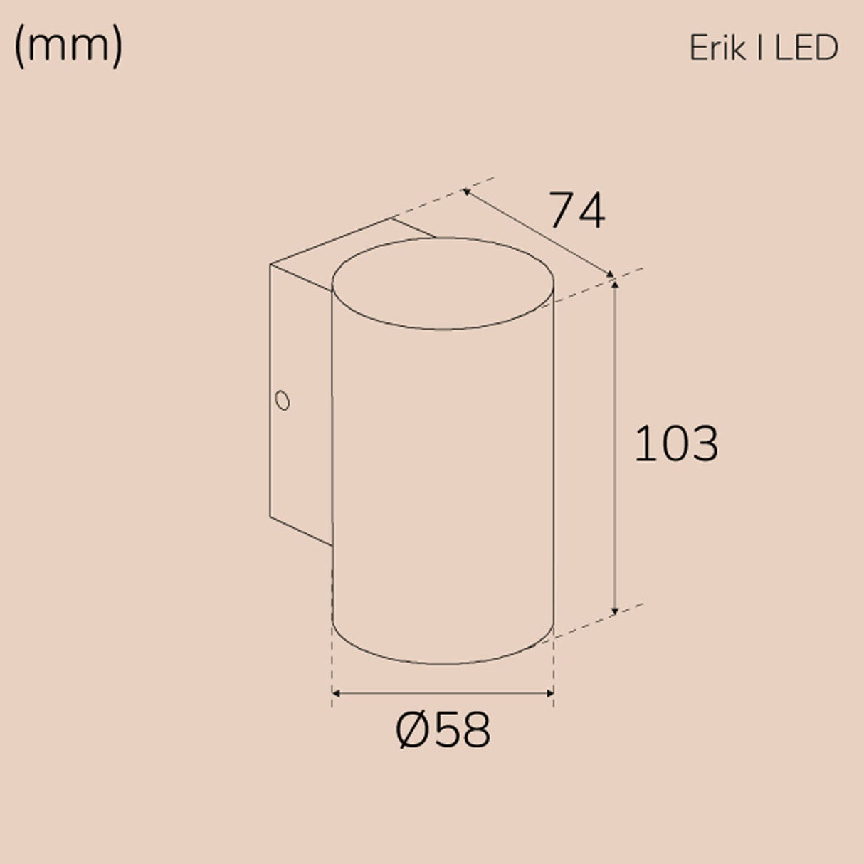 Llitt Erik I Väggarmatur LED IP65 3000K 2W 293lm Antracit