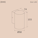 Llitt Erik I Väggarmatur LED IP65 3000K 2W 293lm Antracit