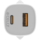 Celly USB-laddare GaN 1 x USB-A + 1 x USB-C PD 25W