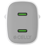 Celly USB-laddare GaN 2 x USB-C PD 45W